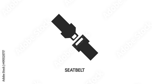Seatbelt Icon. Vector flat editable illustration ofa seatbelt photo