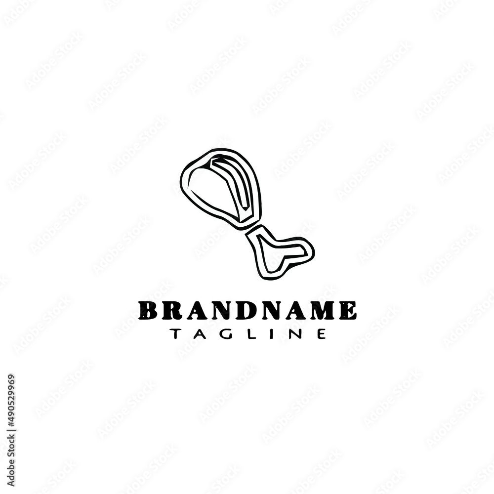 buffalo wings logo cartoon design icon template black isolated vector