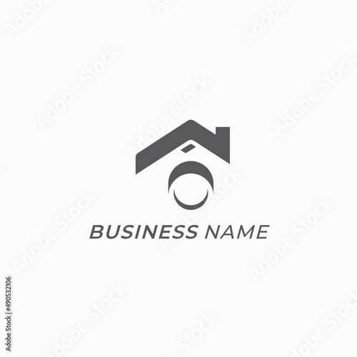 design logo creative camera and roof home