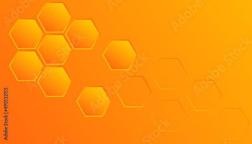 Yellow, orange beehive background. Honeycomb, bees hive cells background.