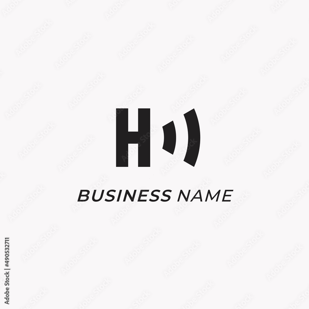 Fototapeta premium logo design letter H and sound