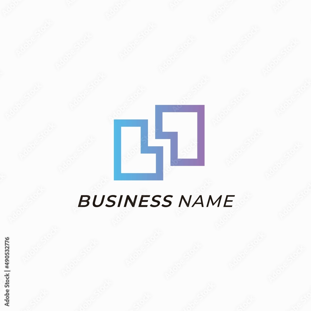 design logo creative letter S and square box design logo creative letter S and square box
