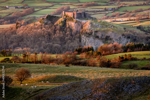 Castle Ruins of Castell Carreg Cennen in the South Wales Countryside photo