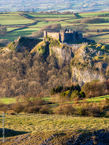 Castle Ruins of Castell Carreg Cennen in the South Wales Countryside photo