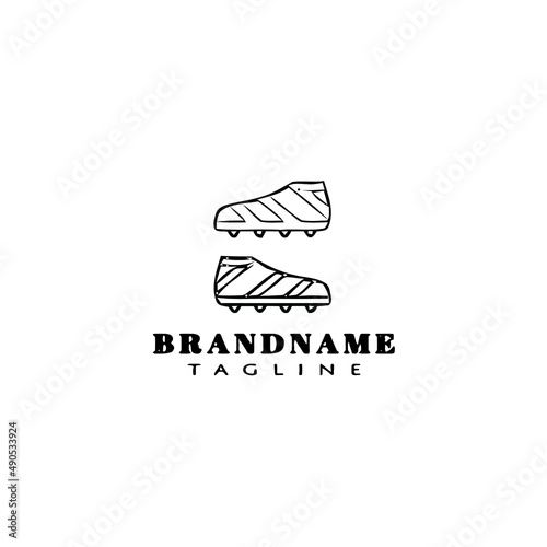 soccer shoe logo icon design template vector