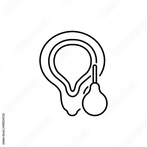 Urinary enema treatment color line icon. Pictogram for web page