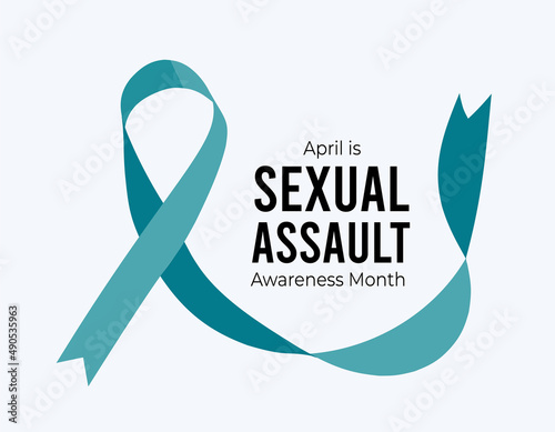 April is Sexual Assault Awareness Month. Illustration on white