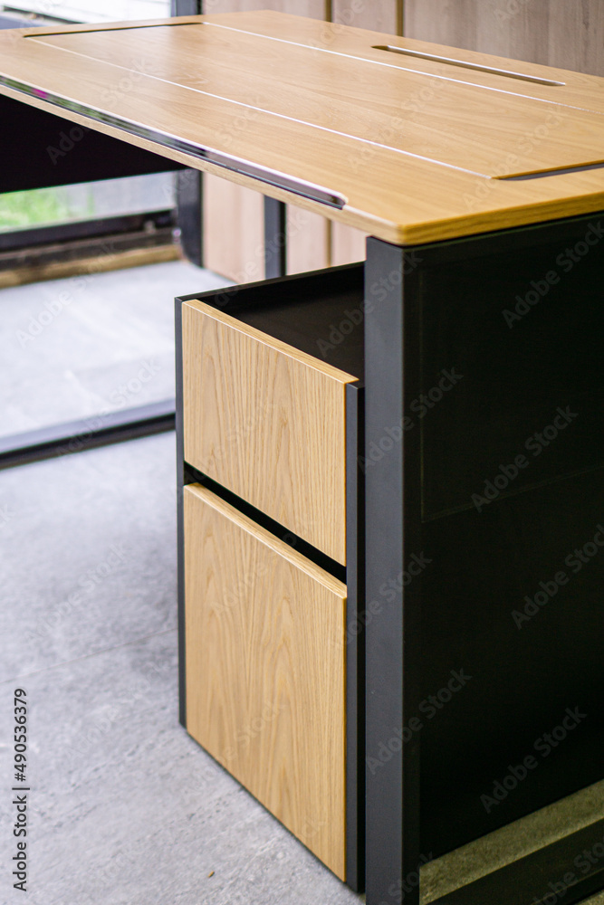 Director's office with large wooden table. Interior design Director's office with large wooden table. Interior design