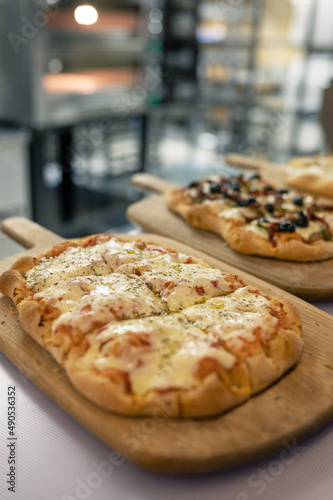 Ready Roman Pizza at the pi...
