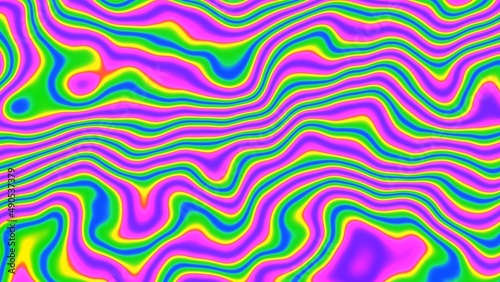 Fotografía psychedelic fluorescent color winding striped lines texture effect