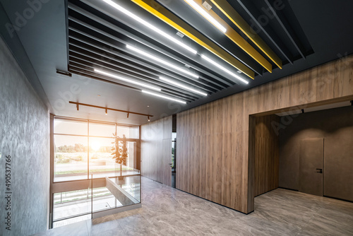 interior of modern entrance hall in modern office building