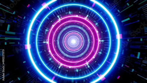 Cyber Retro Style Tunnel Background