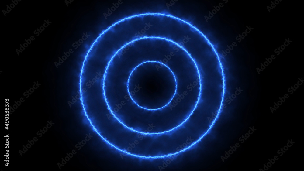 Blue Tesseract Light Concentric Circles Blue Tesseract Light Concentric Circles