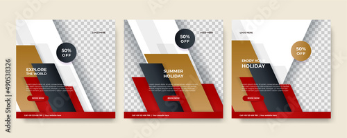 Modern universal social media post template. Web banner, flyer or poster for ads offer sale promotion marketing. Design for travel, business, food menu, fashion, creative digital agency.