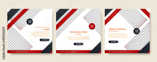 Modern universal social media post template. Web banner, flyer or poster for ads offer sale promotion marketing. Design for travel, business, food menu, fashion, creative digital agency.