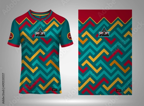 Sport jersey t-shirt. Soccer jersey mockup for football club. Sport pattern fabric textile. Sport background texture pattern #38