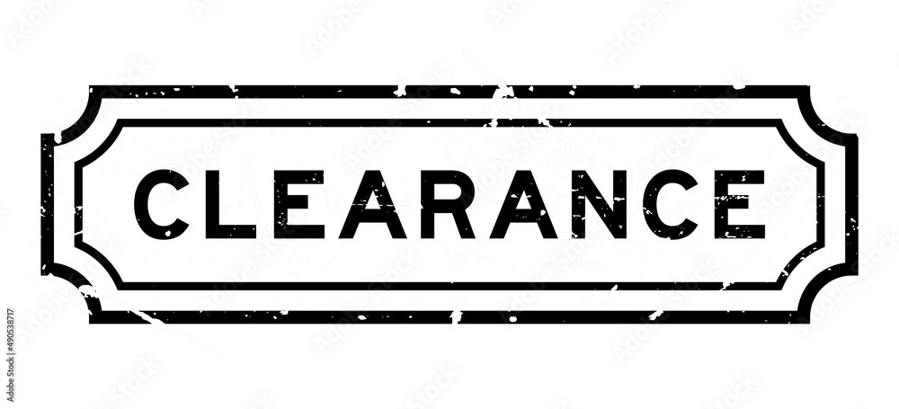 Grunge black clearance word rubber seal stamp on white background - obrazy, fototapety, plakaty 