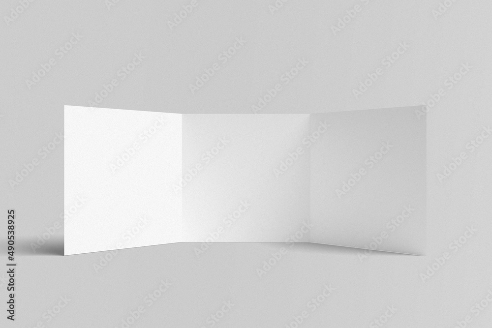 Square trifold brochure, flyer, or card mockup Square trifold brochure, flyer, or card mockup