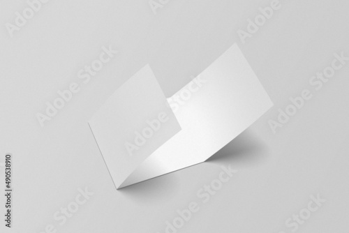 Square trifold brochure, flyer, or card mockup