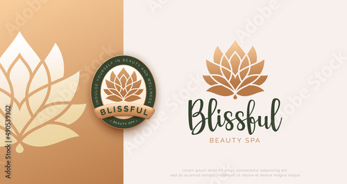 lotus flower beauty spa logo design