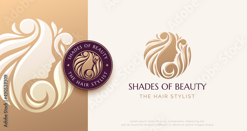 Natural beauty hair salon logo design