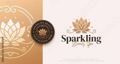 lotus flower beauty spa logo design