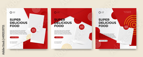Modern universal social media post template. Web banner, flyer or poster for ads offer sale promotion marketing. Design for travel, business, food menu, fashion, creative digital agency.