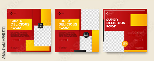 Modern universal social media post template. Web banner, flyer or poster for ads offer sale promotion marketing. Design for travel, business, food menu, fashion, creative digital agency.