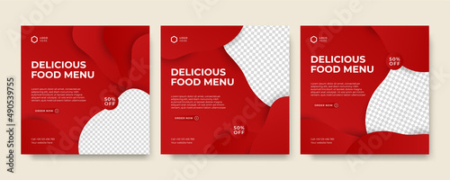 Modern universal social media post template. Web banner, flyer or poster for ads offer sale promotion marketing. Design for travel, business, food menu, fashion, creative digital agency.