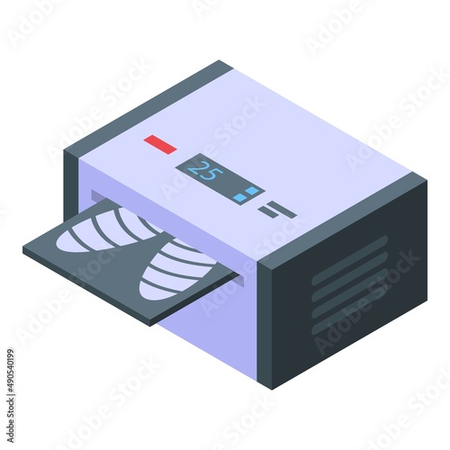 Fluorography printer icon isometric vector. Xray device. Chest doctor