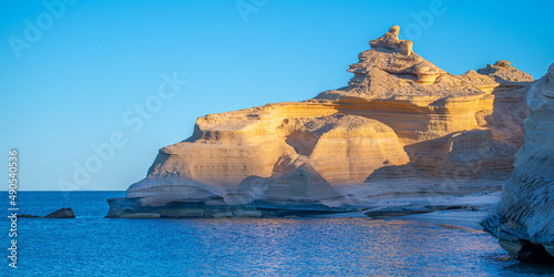 Foto Sandstone formations on the coast of Isla San Jose in Baja California