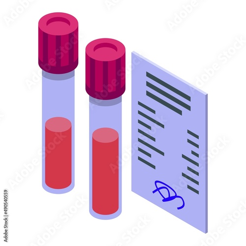 Blood test tube icon isometric vector. Medical health. Medicine clinic