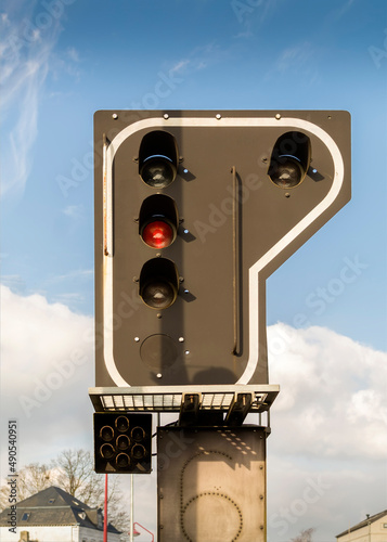 Street traffic light, Gavere, Belgium photo