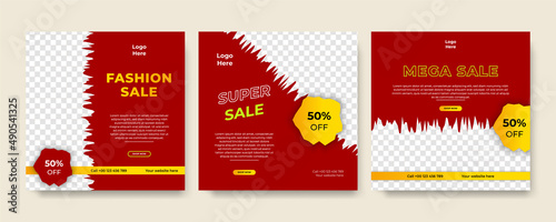 Modern universal social media post template. Web banner, flyer or poster for ads offer sale promotion marketing. Design for travel, business, food menu, fashion, creative digital agency.