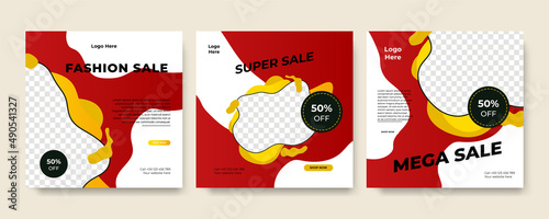 Modern universal social media post template. Web banner, flyer or poster for ads offer sale promotion marketing. Design for travel, business, food menu, fashion, creative digital agency.