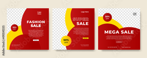 Modern universal social media post template. Web banner, flyer or poster for ads offer sale promotion marketing. Design for travel, business, food menu, fashion, creative digital agency.
