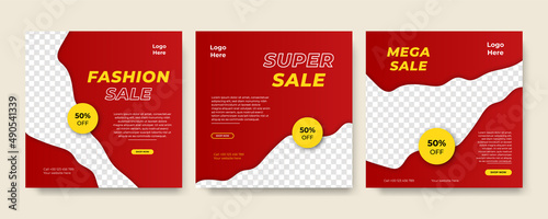 Modern universal social media post template. Web banner, flyer or poster for ads offer sale promotion marketing. Design for travel, business, food menu, fashion, creative digital agency.