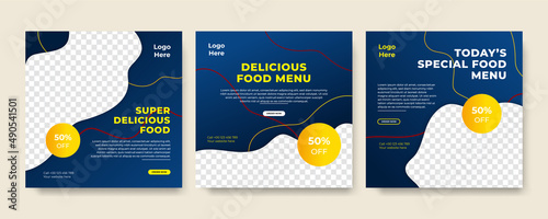 Modern universal social media post template. Web banner, flyer or poster for ads offer sale promotion marketing. Design for travel, business, food menu, fashion, creative digital agency.