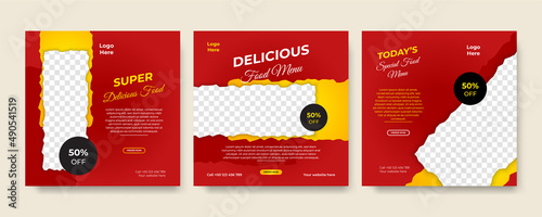 Modern universal social media post template. Web banner, flyer or poster for ads offer sale promotion marketing. Design for travel, business, food menu, fashion, creative digital agency.