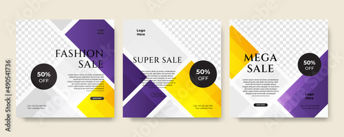 Modern universal social media post template. Web banner, flyer or poster for ads offer sale promotion marketing. Design for travel, business, food menu, fashion, creative digital agency.
