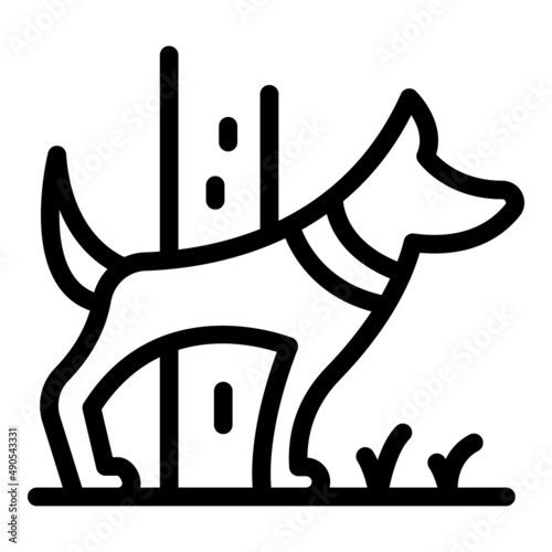 Dog park walk icon outline vector. Pet puppy. Animal canine