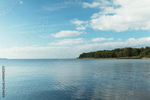 view of a beautiful seascape blue sky over the blue sea