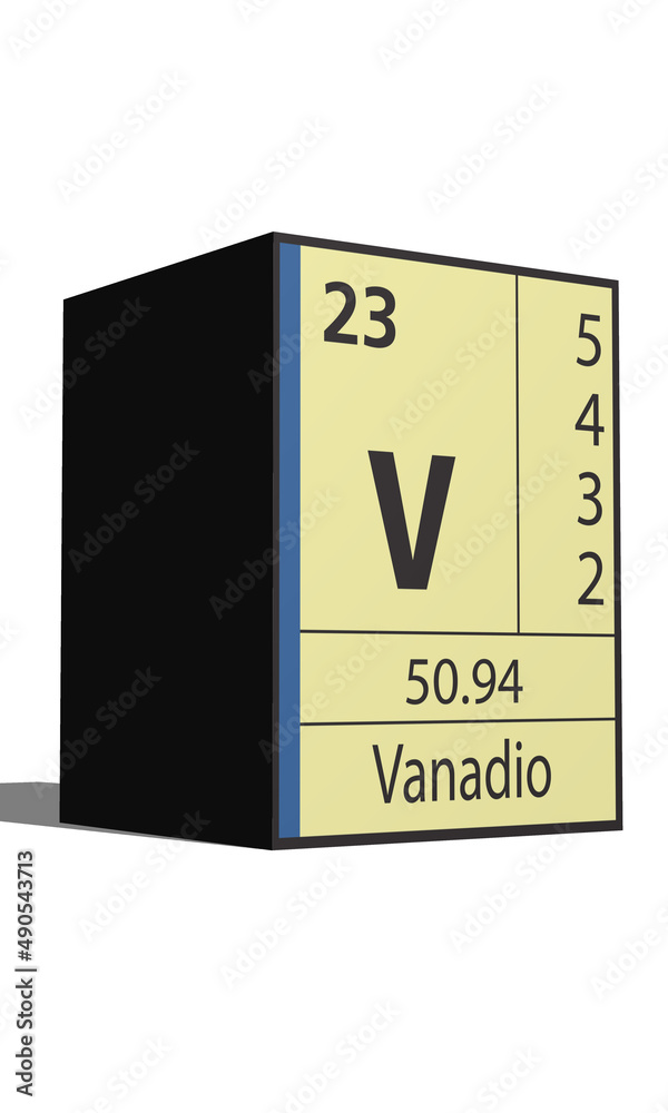 Ilustrace „Vanadio, Elementos de la tabla periódica“ ze služby Stock