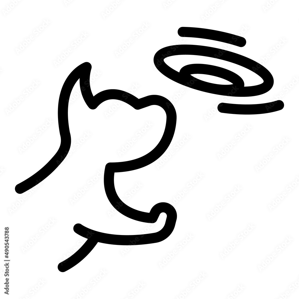 Dog catch plate icon outline vector. Walk dog. Animal park Dog catch plate icon outline vector. Walk dog. Animal park