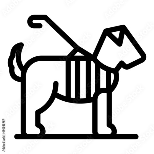 Dog leash icon outline vector. Walk pet. Animal summer