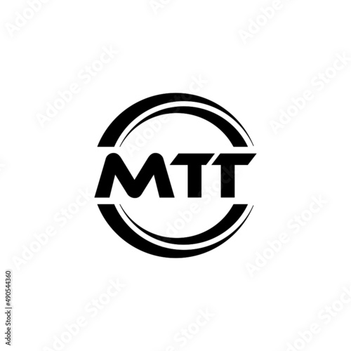 MTT letter logo design with white background in illustrator, vector logo modern alphabet font overlap style. calligraphy designs for logo, Poster, Invitation, etc. photo