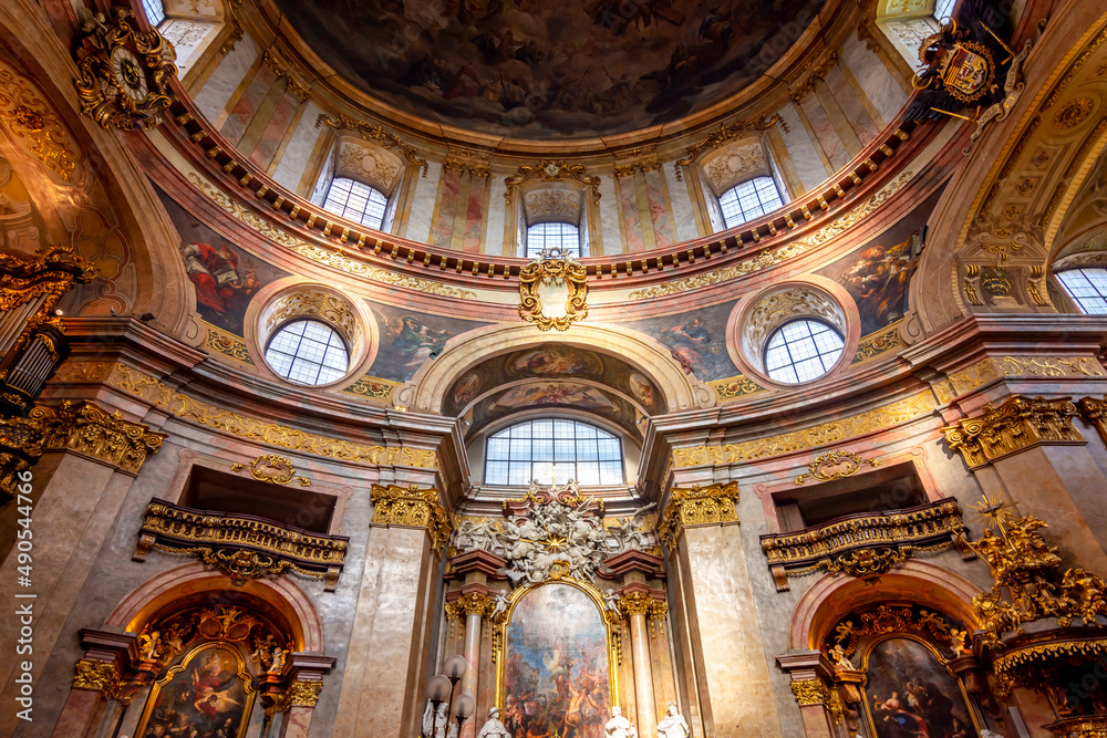 Interior of St. Peter church (Peterskirche) in Vienna