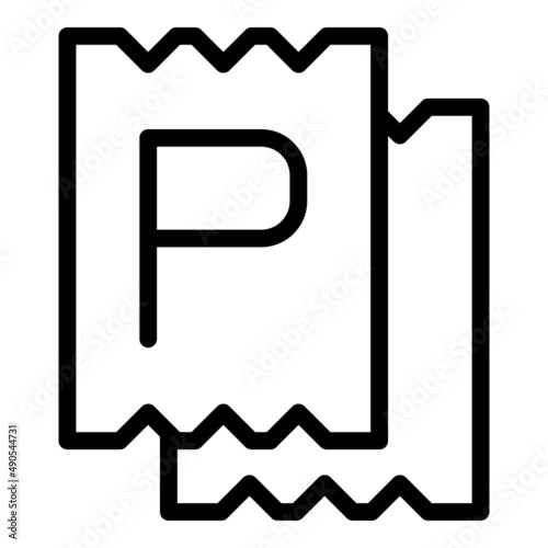 Parking ticket icon outline vector. Car park. Area zone