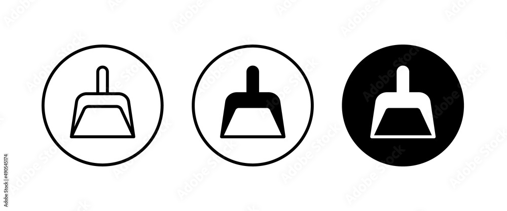 Hand dustpan icon. . Cleaning service cleaning item, handle dust pan, cleaning scoop