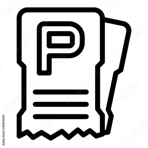Parking billing paper icon outline vector. Vehicle zone. Road park